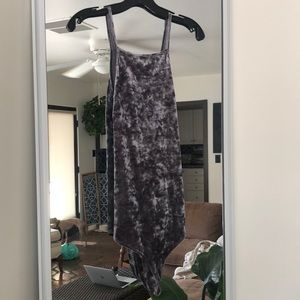 Grey velvet bodysuit